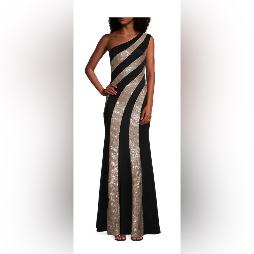 Glamorous Black and Silver Maxi Dress